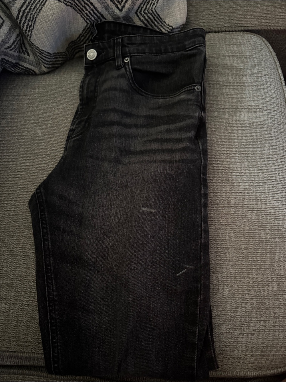 Men's Black Washed Jeans - Skinny Fit